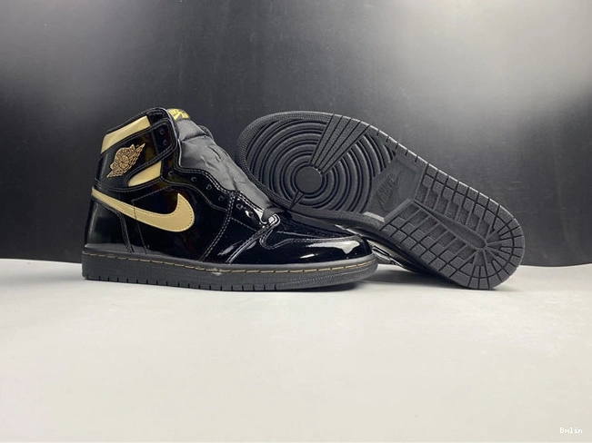 Bmlin shoes Retro 555088- 3771 Black Metallic Jordan1 Gold DailyWear 1015